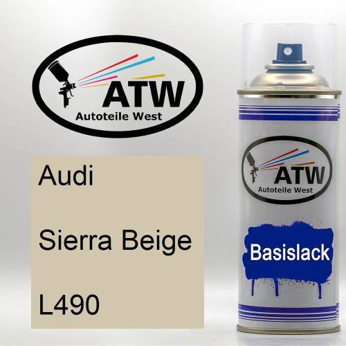 Audi, Sierra Beige, L490: 400ml Sprühdose, von ATW Autoteile West.